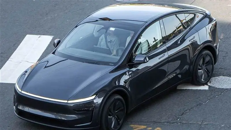 A refreshed Tesla Model Y Juniper parked outdoors in the Washington, DC metro area in the United States