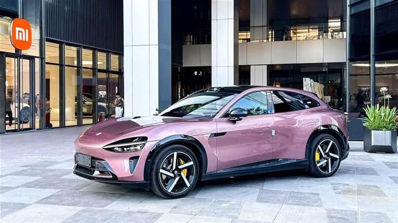 A Xiaomi YU7 electric SUV displayed outside a Xiaomi retail store at the Zhengdong MIXC mall in Zhengzhou, China